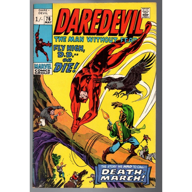 DAREDEVIL 76 - MARVEL UK 1971 - BAGGED BOARDED - VF (8.0)