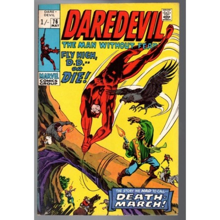 DAREDEVIL 76 - MARVEL UK 1971 - BAGGED BOARDED - VF (8.0)