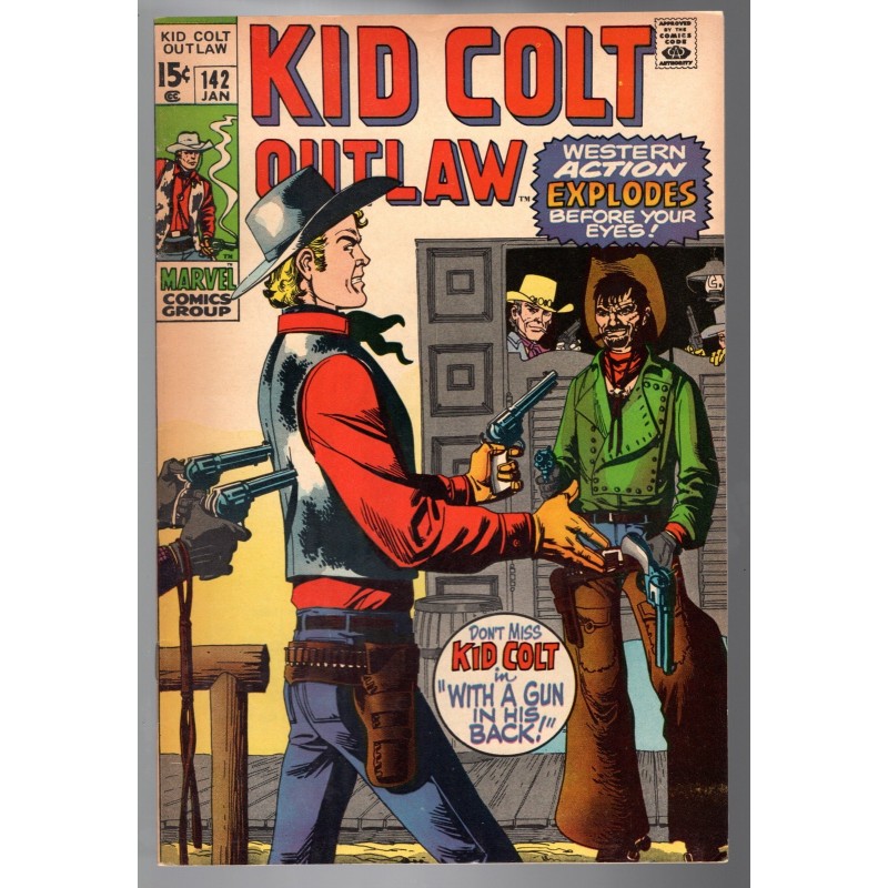 KID COLT OUTLAW 142 - MARVEL 1970 - BAGGED BOARDED - VF (8.0)