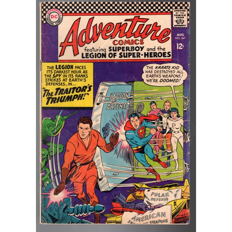 ADVENTURE COMICS 347 - DC 1966 - BAGGED BOARDED - GD (2.0)