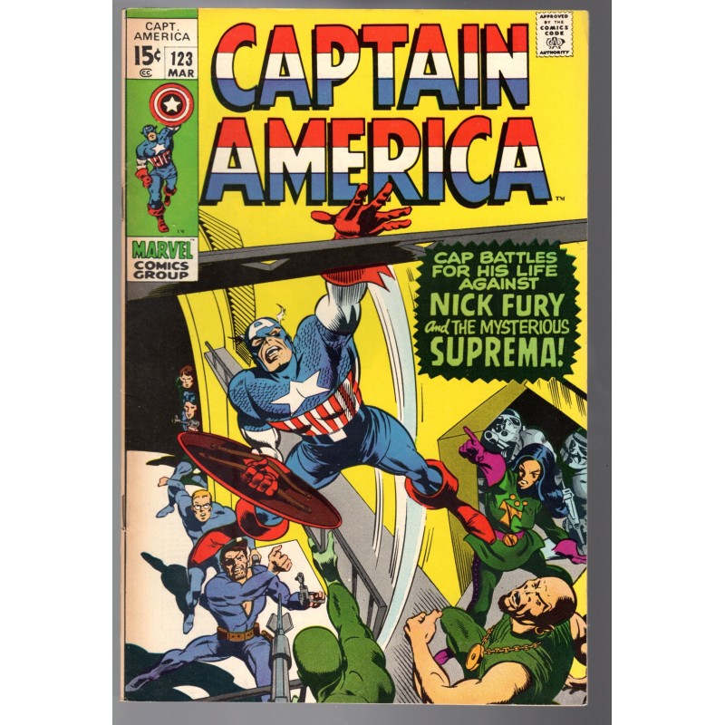CAPTAIN AMERICA 123 - MARVEL 1970 - BAGGED BOARDED - VF-(7.5)