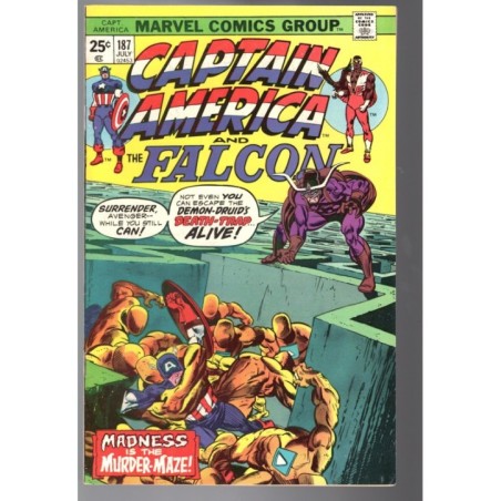 CAPTAIN AMERICA AND THE FALCON 187 - MARVEL 1975 - BAGGED BOARDED - VF-(7.5)