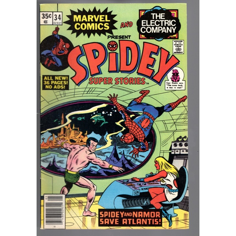 SPIDEY SUPER STORIES 34 - MARVEL 1978 - BAGGED BOARDED - VF (8.0)