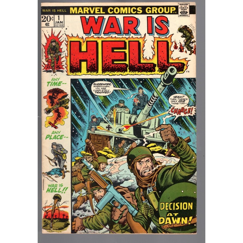 WAR IS HELL 1 - MARVEL 1973 - BAGGED BOARDED - FN+ (6.5)