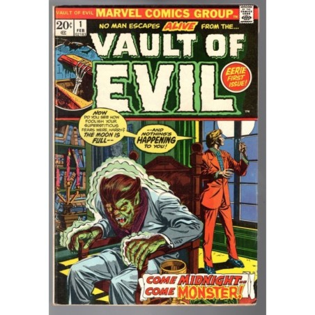 VAULT OF EVIL 1 - MARVEL 1973 - BAGGED BOARDED - VG/FN (5.0)