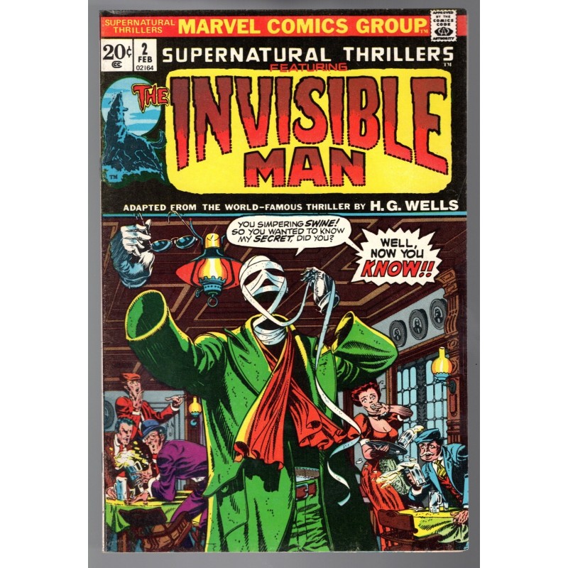SUPERNATURAL THRILLERS 2 - MARVEL 1972 - BAGGED BOARDED - VF (8.0)