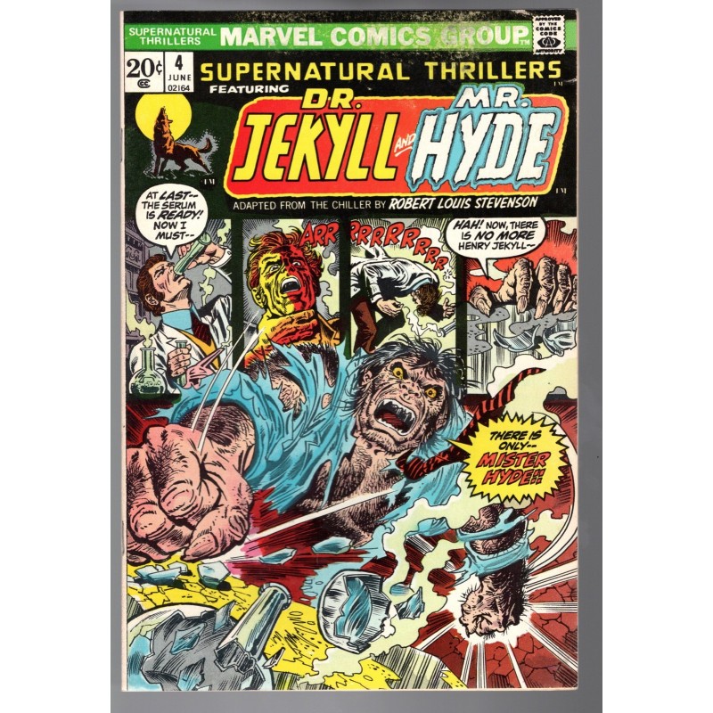 SUPERNATURAL THRILLERS 4 - MARVEL 1972 - BAGGED BOARDED - VG+(4.5)