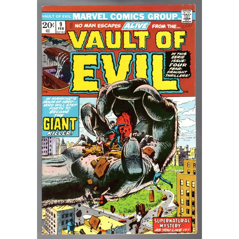 VAULT OF EVIL 9 - MARVEL 1974 - BAGGED BOARDED - VF-(7.5)