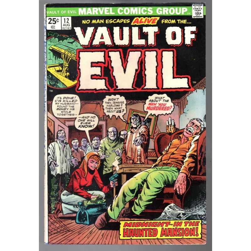 VAULT OF EVIL 12 - MARVEL 1974 - BAGGED BOARDED - FN (6.0)