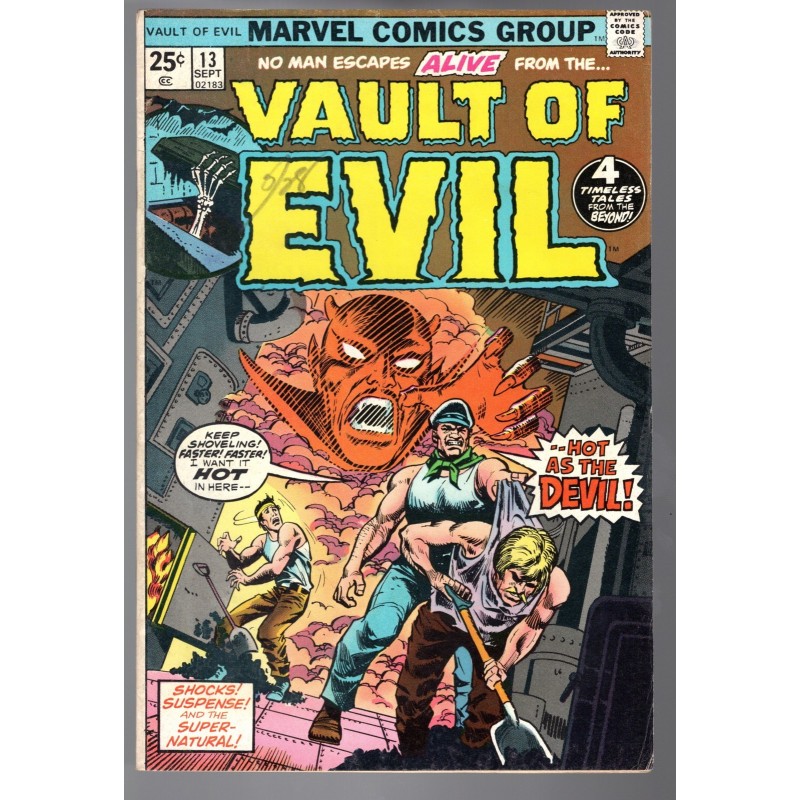VAULT OF EVIL 13 - MARVEL 1974 - BAGGED BOARDED - FN- (5.5)