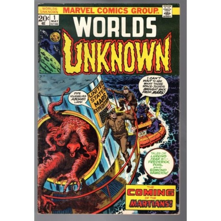 WORLDS UNKNOWN 1 - MARVEL 1973 - BAGGED BOARDED - VG/FN (5.0)