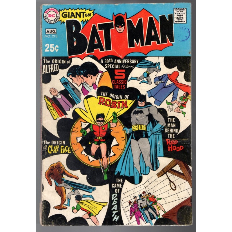 BATMAN 213 - DC 1969 - BAGGED BOARDED - VG (4.0)