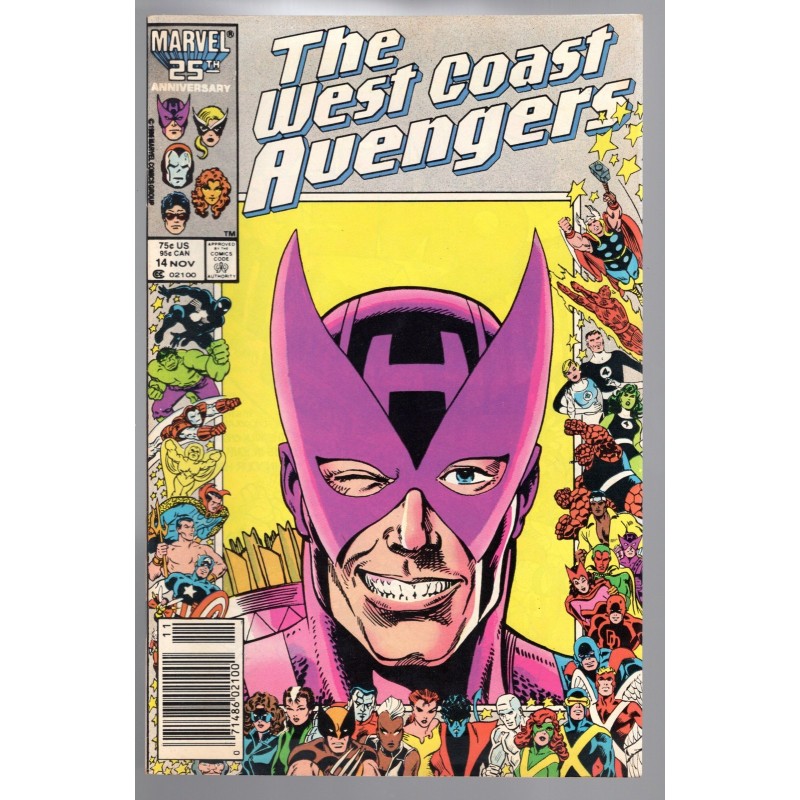 THE WEST COAST AVENGERS 14 - MARVEL 1986 - BAGGED BOARDED - VF/NM (9.0)