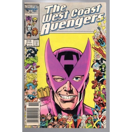 THE WEST COAST AVENGERS 14 - MARVEL 1986 - BAGGED BOARDED - VF/NM (9.0)