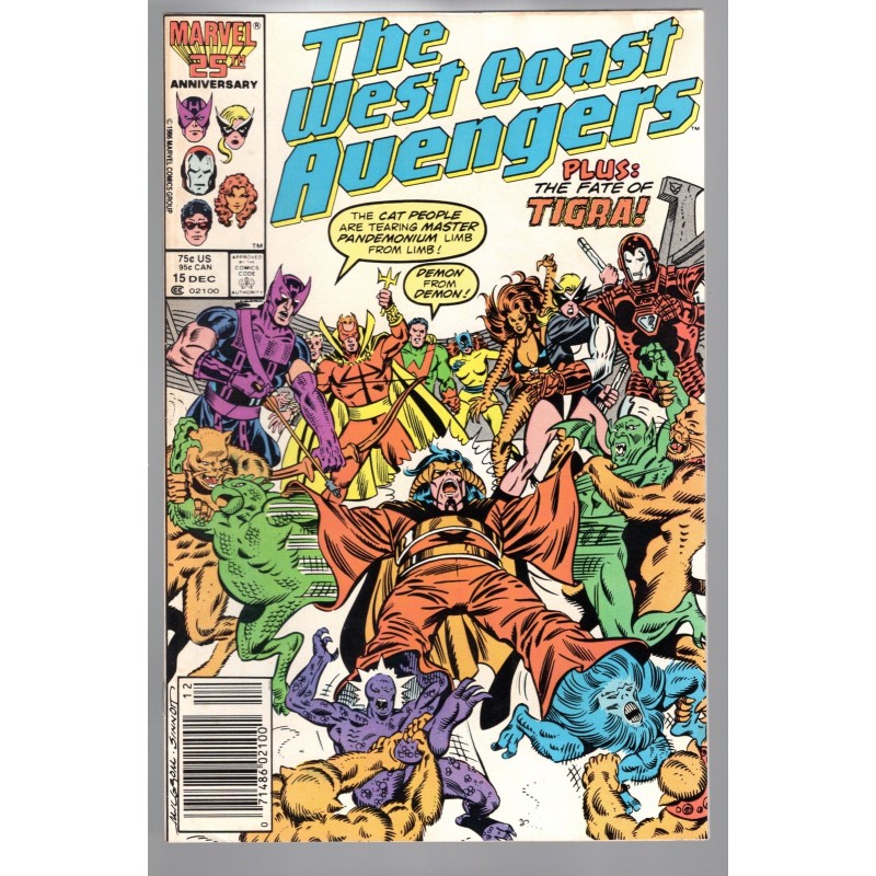THE WEST COAST AVENGERS 15 - MARVEL 1986 - BAGGED BOARDED - FN+(6.5)