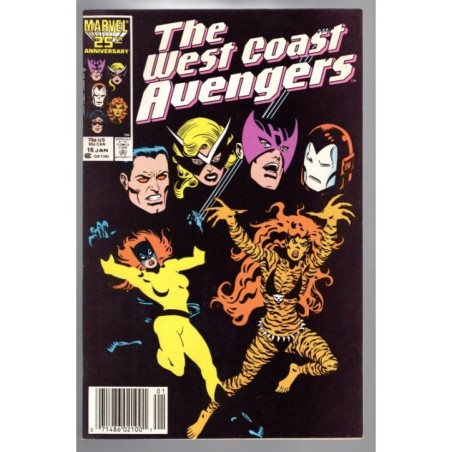 THE WEST COAST AVENGERS 16 - MARVEL 1987 - BAGGED BOARDED - NM (9.4)
