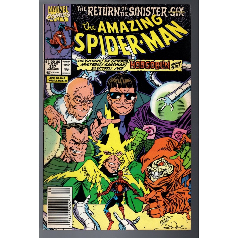 THE AMAZING SPIDER-MAN 337 - MARVEL 1990 - BAGGED BOARDED - FN/VF (7.0)