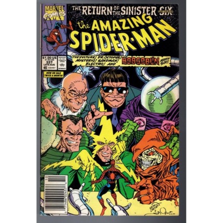 THE AMAZING SPIDER-MAN 337 - MARVEL 1990 - BAGGED BOARDED - FN/VF (7.0)