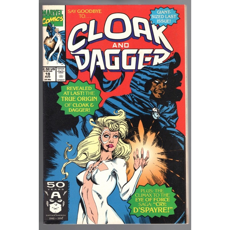 CLOAK AND DAGGER 19 - MARVEL 1991 - BAGGED BOARDED - VF+(8.5)