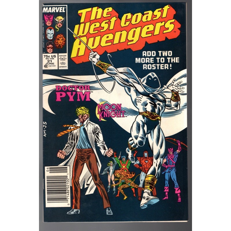 THE WEST COAST AVENGERS 21 - MARVEL 1987 - BAGGED BOARDED - VF+(8.5)