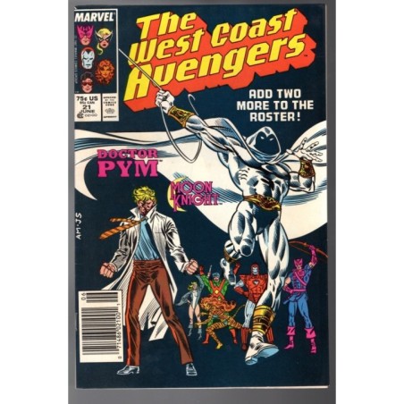 THE WEST COAST AVENGERS 21 - MARVEL 1987 - BAGGED BOARDED - VF+(8.5)
