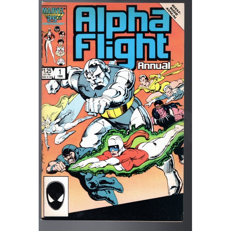 ALPHA FLIGHT ANNUAL 1  - MARVEL 1986 - BAGGED BOARDED - VF (8.0)