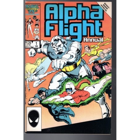 ALPHA FLIGHT ANNUAL 1  - MARVEL 1986 - BAGGED BOARDED - VF (8.0)