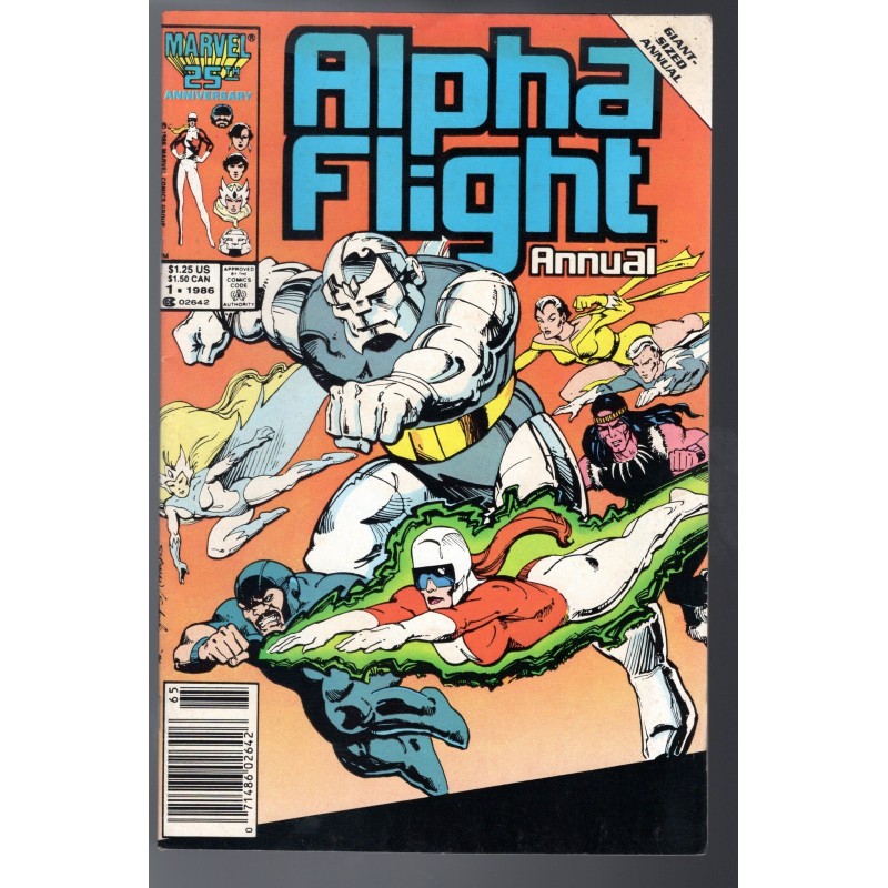 ALPHA FLIGHT ANNUAL 1  - MARVEL 1986 - BAGGED BOARDED - FN/VF (7.0)