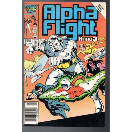 ALPHA FLIGHT ANNUAL 1  - MARVEL 1986 - BAGGED BOARDED - FN/VF (7.0)