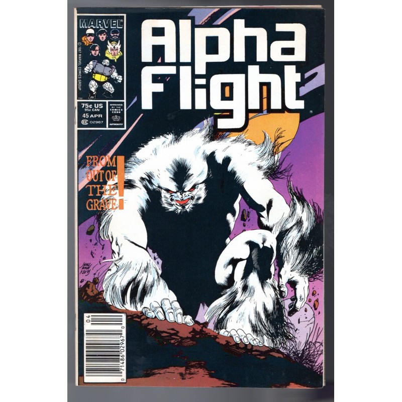 ALPHA FLIGHT 45 - MARVEL 1987 - BAGGED BOARDED - VF/NM (9.0)
