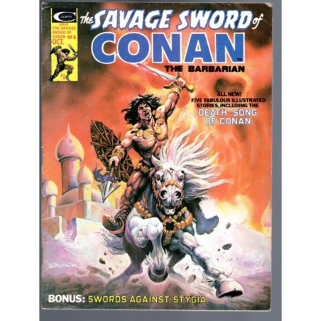 THE SAVAGE SWORD OF CONAN 8 - MARVEL 1975 - BAGGED BOARDED - FN- (5.5)