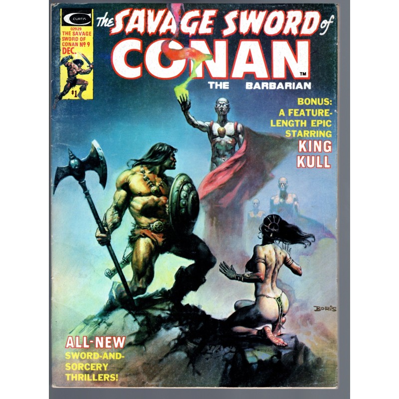 THE SAVAGE SWORD OF CONAN 9 - MARVEL 1975 - BAGGED BOARDED - VF-(7.5)