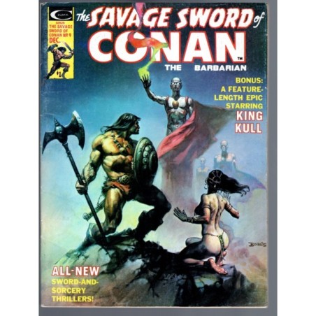 THE SAVAGE SWORD OF CONAN 9 - MARVEL 1975 - BAGGED BOARDED - VF-(7.5)