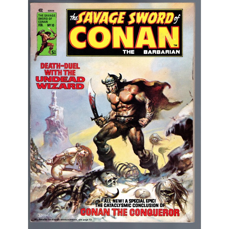 THE SAVAGE SWORD OF CONAN 10 - MARVEL 1975 - BAGGED BOARDED - VF-(7.5)