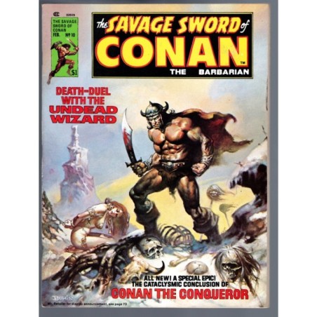 THE SAVAGE SWORD OF CONAN 10 - MARVEL 1975 - BAGGED BOARDED - VF-(7.5)