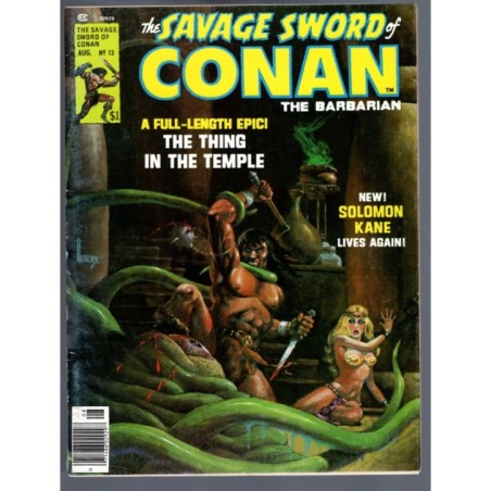 THE SAVAGE SWORD OF CONAN 13 - MARVEL 1975 - BAGGED BOARDED - FN- (5.5)