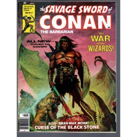 THE SAVAGE SWORD OF CONAN 17 - MARVEL 1976 - BAGGED BOARDED - VF (8.0)