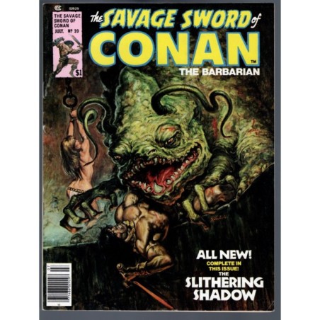 THE SAVAGE SWORD OF CONAN 20 - MARVEL 1976 - BAGGED BOARDED - VF (8.0)