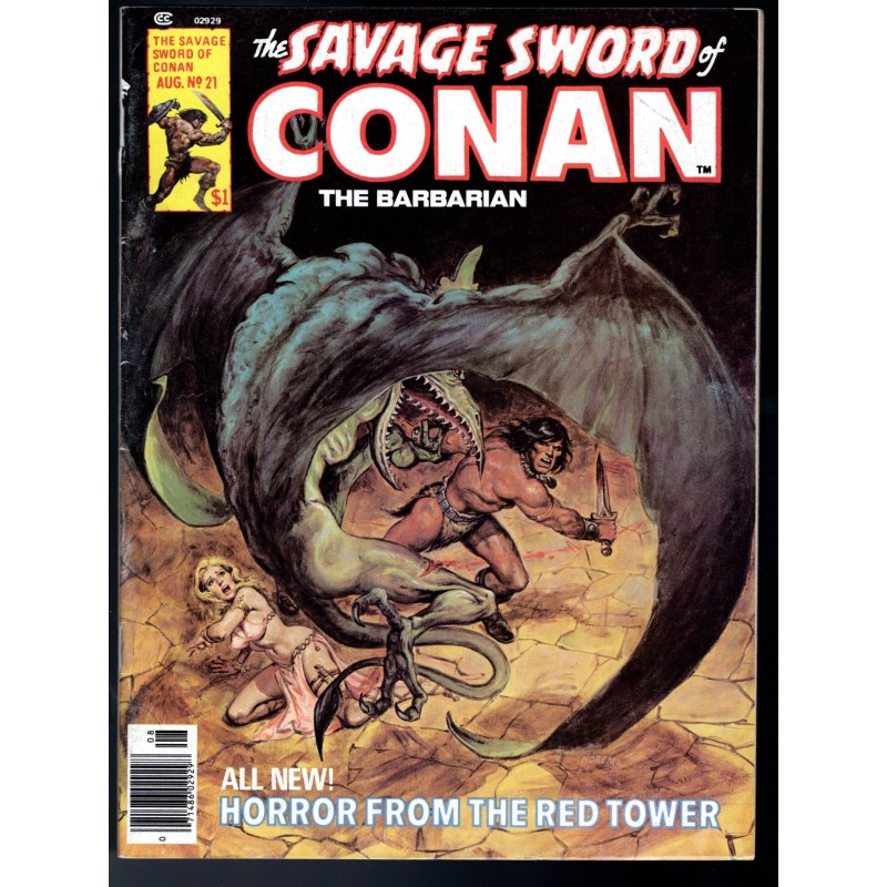 THE SAVAGE SWORD OF CONAN 21 - MARVEL 1976 - BAGGED BOARDED - VF (8.0)