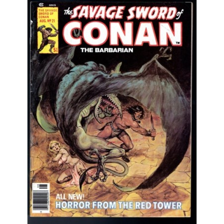 THE SAVAGE SWORD OF CONAN 21 - MARVEL 1976 - BAGGED BOARDED - VF (8.0)