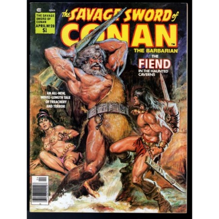 THE SAVAGE SWORD OF CONAN 28 - MARVEL 1977 - BAGGED BOARDED - VF (8.0)