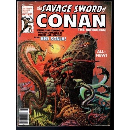 THE SAVAGE SWORD OF CONAN 29 - MARVEL 1977 - BAGGED BOARDED - VF (8.0)