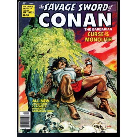 THE SAVAGE SWORD OF CONAN 33 - MARVEL 1977 - BAGGED BOARDED - VF (8.0)