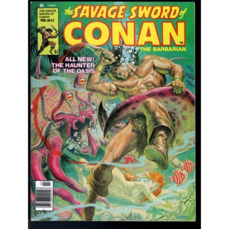THE SAVAGE SWORD OF CONAN 37 - MARVEL 1977 - BAGGED BOARDED - VF/NM (9.0)