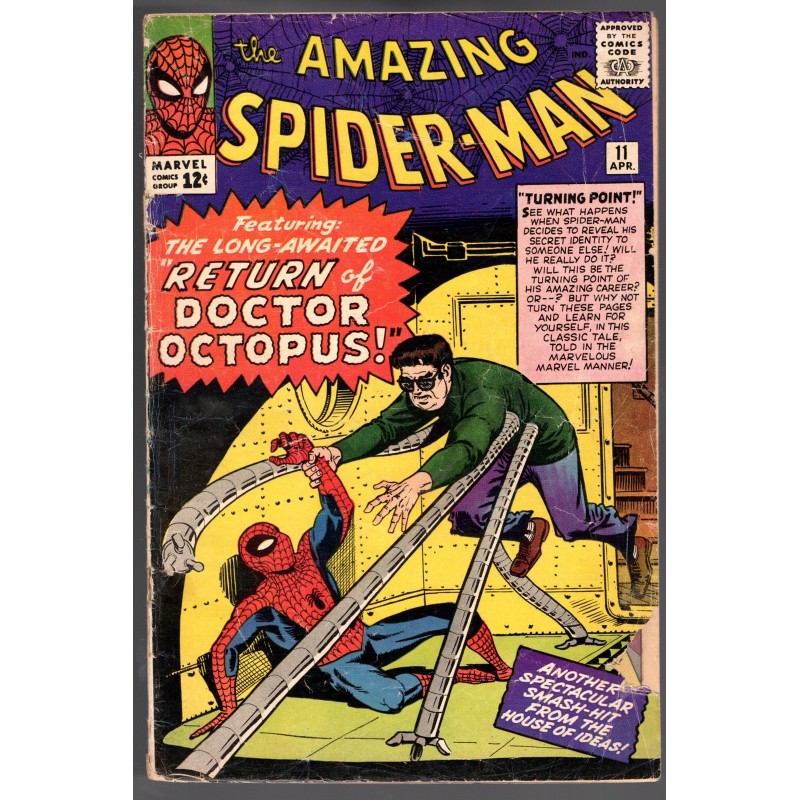AMAZING SPIDER-MAN  11 - MARVEL 1964 - BAGGED BOARDED - GD (2.0)