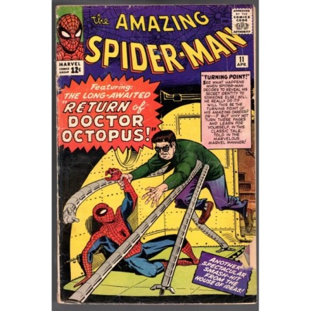AMAZING SPIDER-MAN  11 - MARVEL 1964 - BAGGED BOARDED - GD (2.0)