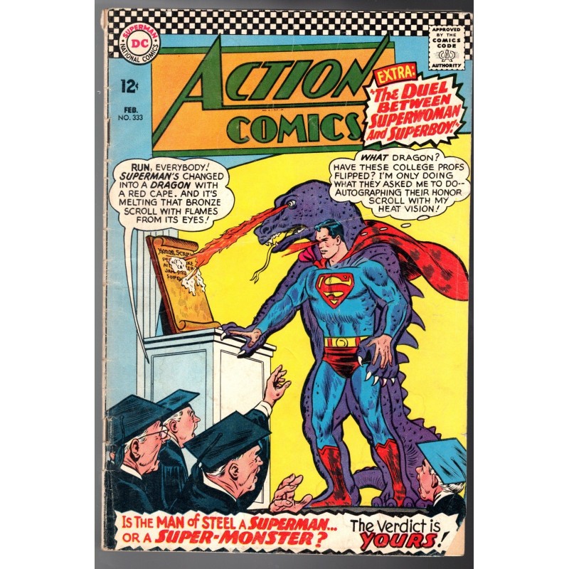 ACTION COMICS  333 - DC COMICS 1966 - BAGGED BOARDED - VG (4.0)
