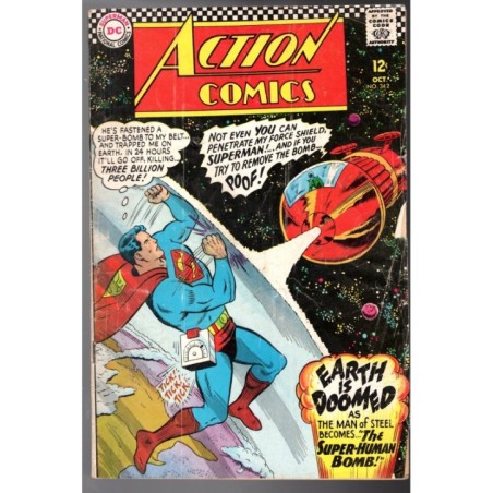 ACTION COMICS  342 - DC COMICS 1966 - BAGGED BOARDED - VG (4.0)