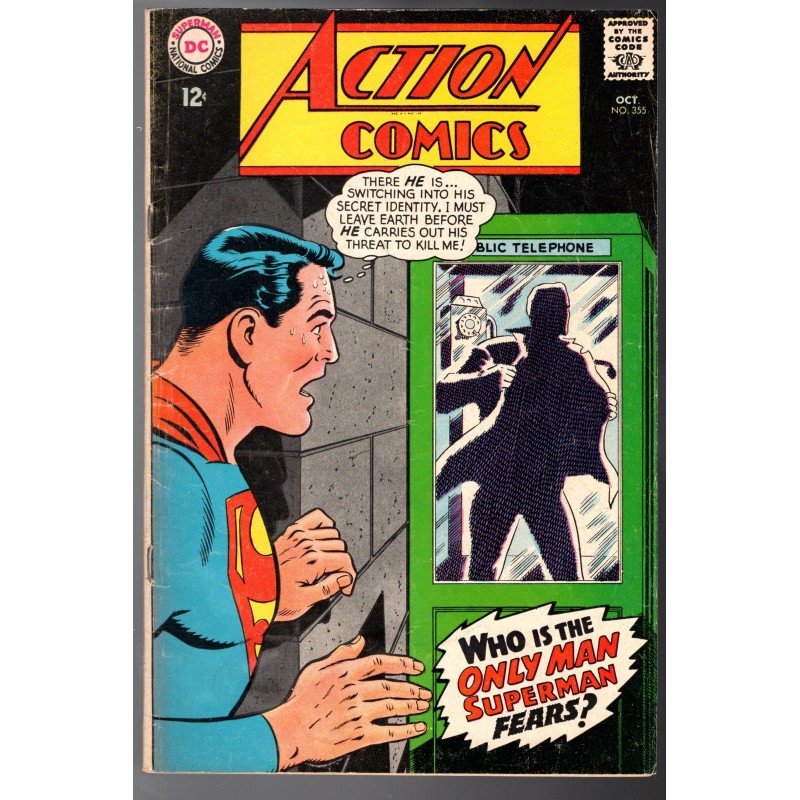 ACTION COMICS  355 - DC COMICS 1967 - BAGGED BOARDED - VG+(4.5)