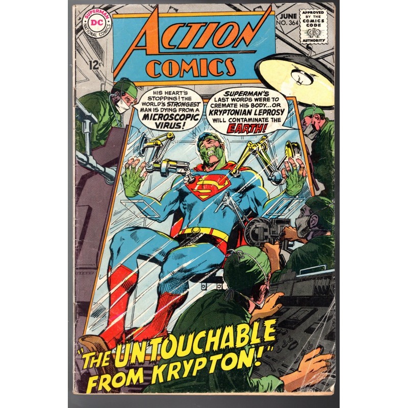 ACTION COMICS  364 - DC COMICS 1968 - BAGGED BOARDED - VG (4.0)